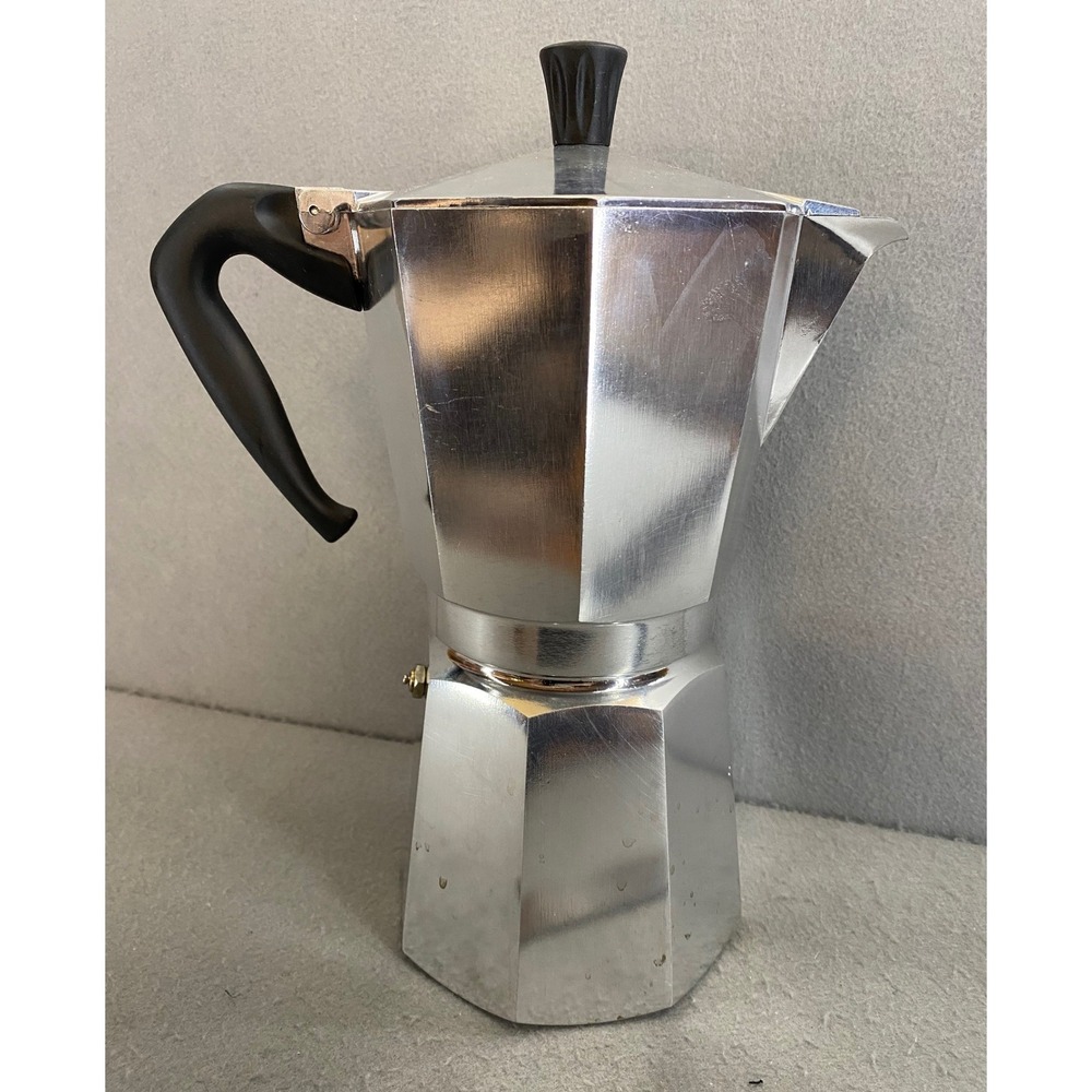 Bialetti Large Moka Express Stovetop Espresso Silver Aluminum 14 cup Italy - Picture 3 of 14